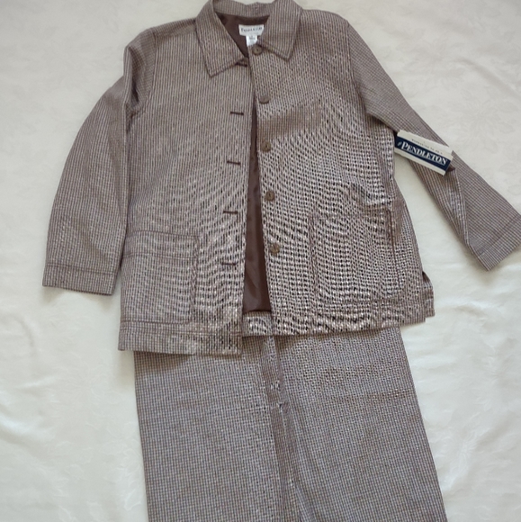 New 🎀 Pendleton 2 piece Set suit linen silk maxi skirt + long jacket - Picture 1 of 12